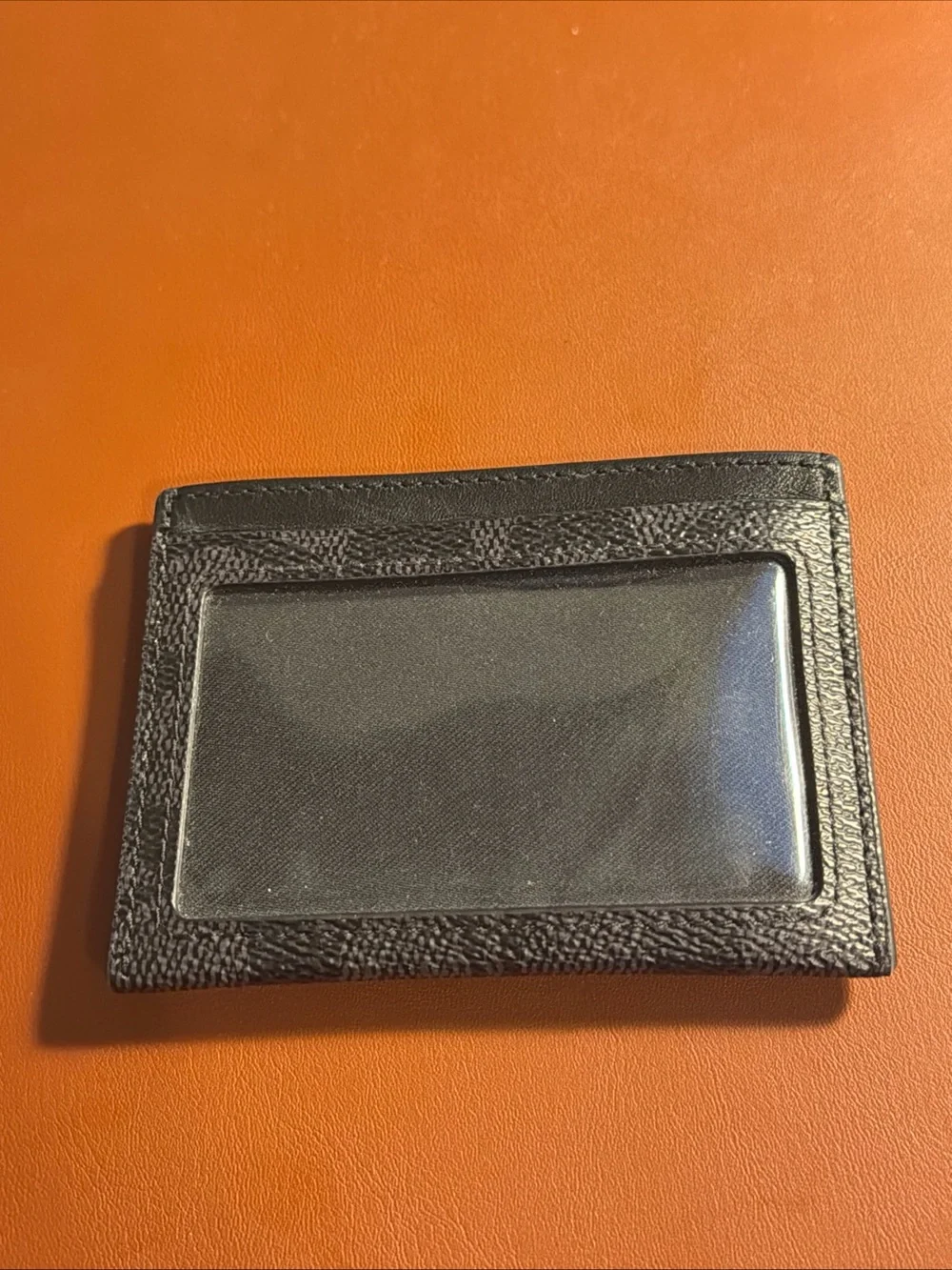 Coach Black Textured Leather Card Sleeve